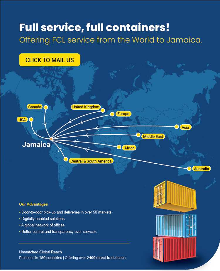 Offering FCL service from the World to Jamaica